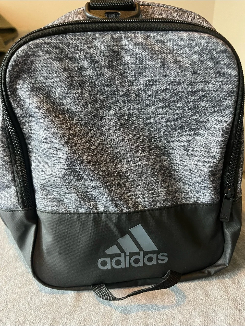 adidas Gray Heather Duffel Bag with Black Logo